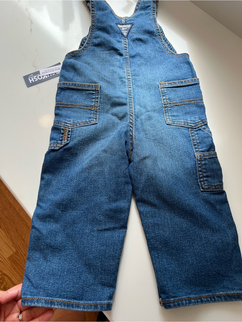 OshKosh B'gosh Classic Dark Blue Denim Overalls- 24 months NEW - Picture 7 of 7